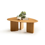 Amora koleksiyonu - Meşe tabla ve ayaklı üçgen 37 cm orta sehpa