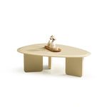 Amora koleksiyonu - İnci beyazı mdf tabla ve ayaklı üçgen 30 cm orta sehpa