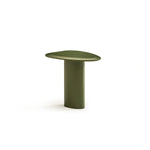 Amora koleksiyonu - Zeytin yeşili mdf tabla ve ayaklı üçgen yan sehpa