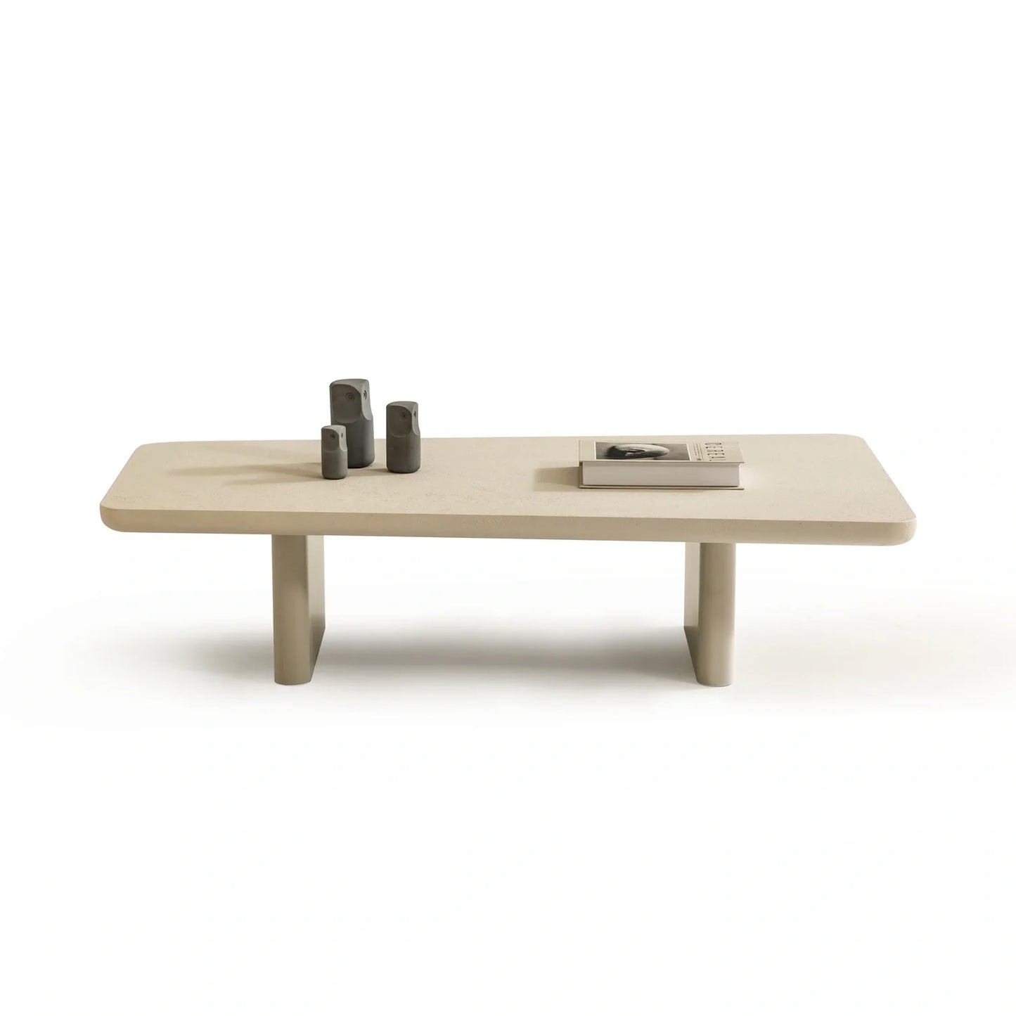 Bianca koleksiyonu - Beton kaplama mdf tabla ve mdf ayaklı trapezoid orta sehpa