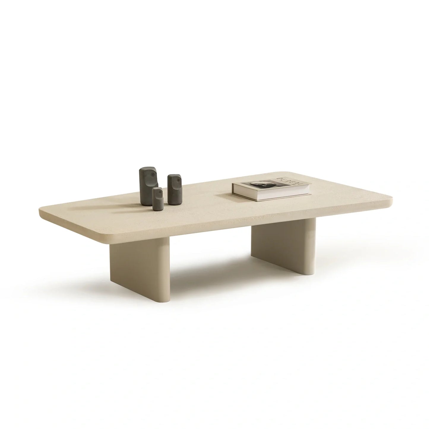 Bianca koleksiyonu - Beton kaplama mdf tabla ve mdf ayaklı trapezoid orta sehpa