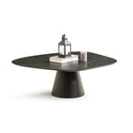 Delta koleksiyonu - Siyah meşe tabla ve ayaklı dörtgen orta sehpa