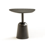 Delta koleksiyonu - Siyah meşe tablalı, polyester döküm ayaklı ve demir borulu dörtgen 50 cm yan sehpa