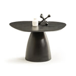 Delta koleksiyonu - Siyah meşe tabla ve ayaklı dörtgen 70 cm yan sehpa