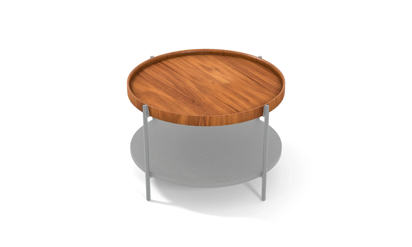 Harmonia koleksiyonu - 60 cm yuvarlak orta sehpa tablası, ceviz