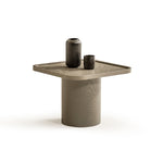 Kuvars koleksiyonu - Antrasit meşe tabla ve ayaklı kare 60 cm orta sehpa