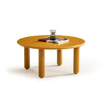 Lucea koleksiyonu - Tarçın rengi boyalı mdf tabla ve ayaklı yuvarlak orta sehpa