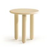 Lucea koleksiyonu - Bej rengi boyalı mdf tabla ve ayaklı yuvarlak yan sehpa