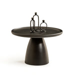 Moro koleksiyonu - Siyah boyalý mdf tabla ve polyester ayaklı yuvarlak yan sehpa