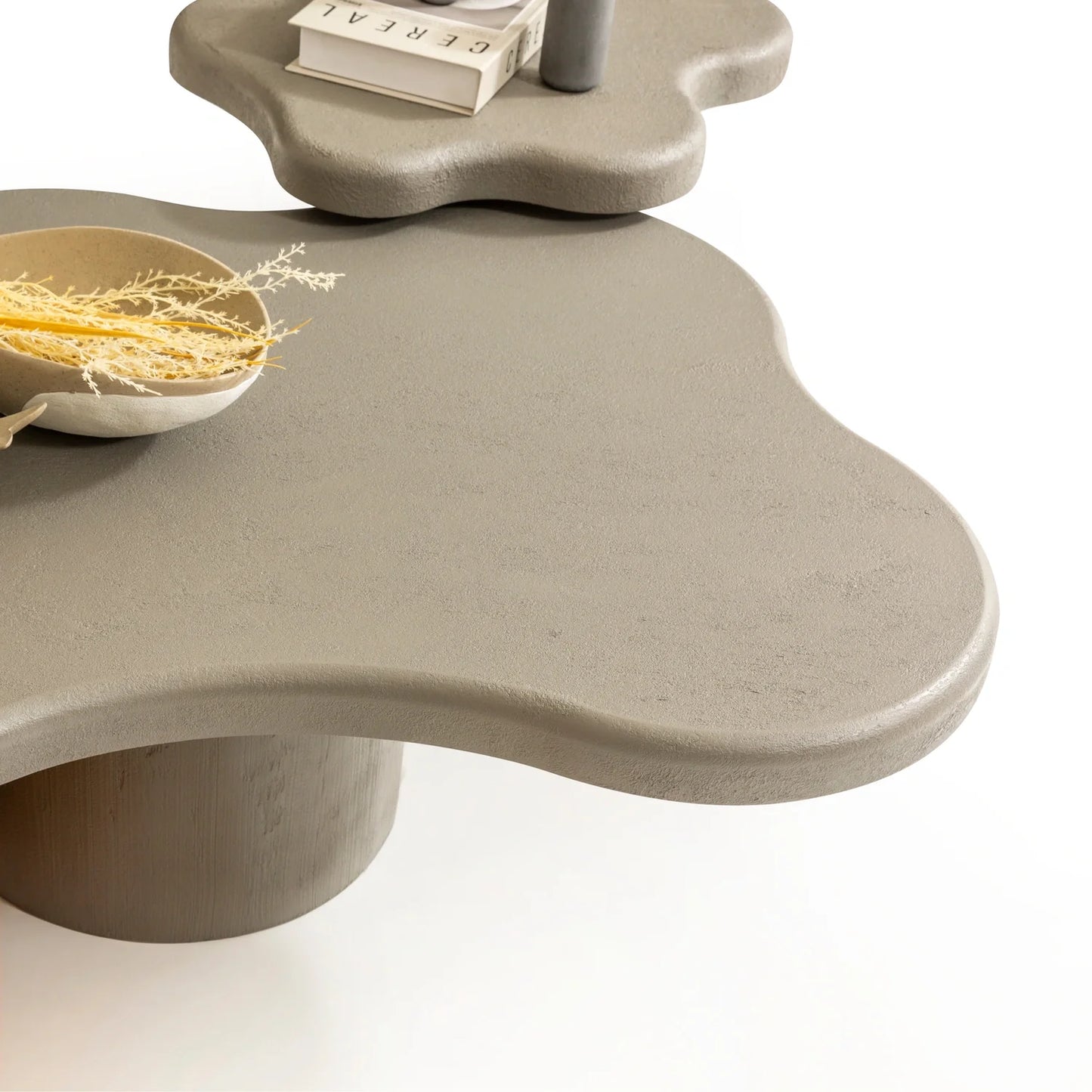 Nebula koleksiyonu - Antrasit beton kaplama mdf tabla ve ayaklı amorf orta sehpa