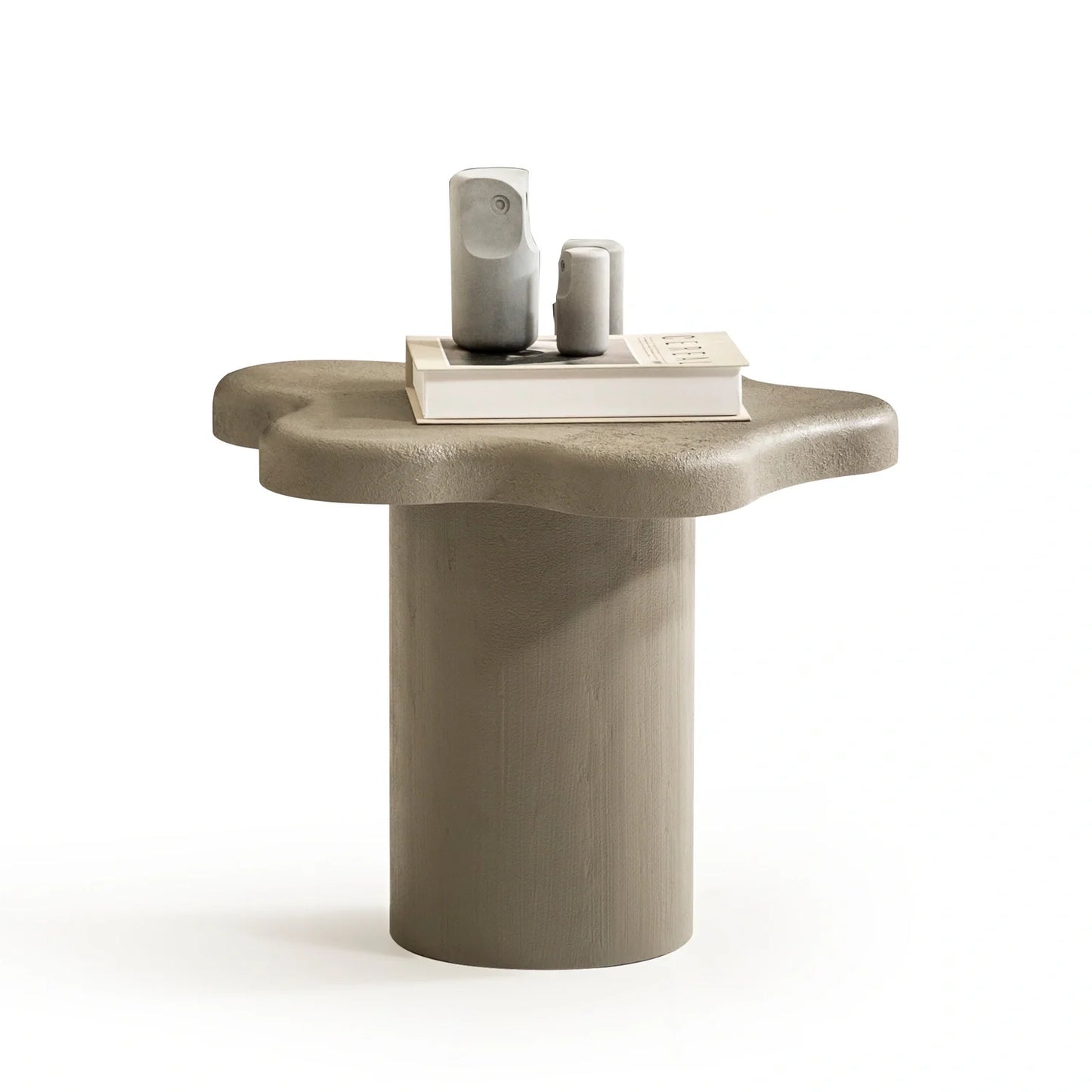 Nebula koleksiyonu - Antrasit beton kaplama mdf tabla ve ayaklı amorf yan sehpa