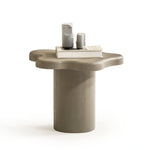 Nebula koleksiyonu - Antrasit beton kaplama mdf tabla ve ayaklı amorf yan sehpa