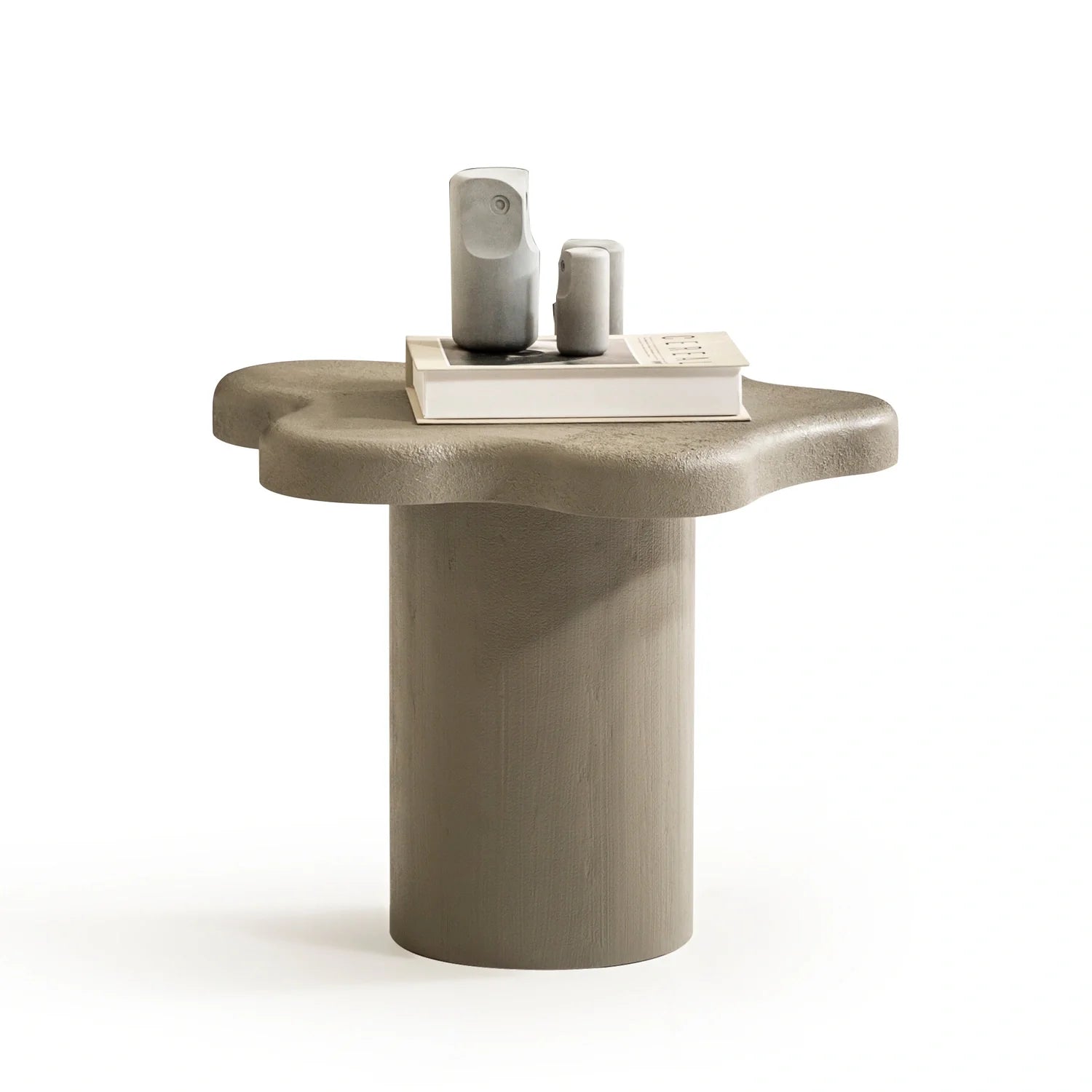 Nebula koleksiyonu - Antrasit beton kaplama mdf tabla ve ayaklı amorf yan sehpa