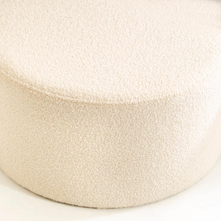 Neva koleksiyonu - Bej kumaşlı ve MDF iskeletli yuvarlak puf