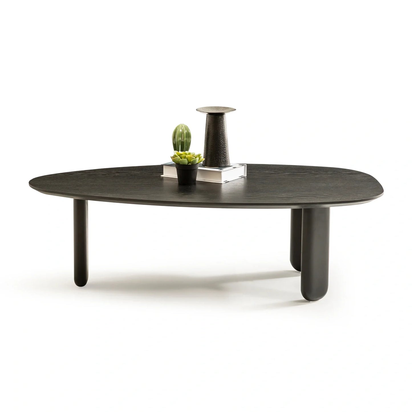 Raven koleksiyonu - Siyah meşe tabla ve ayaklı amorf orta sehpa