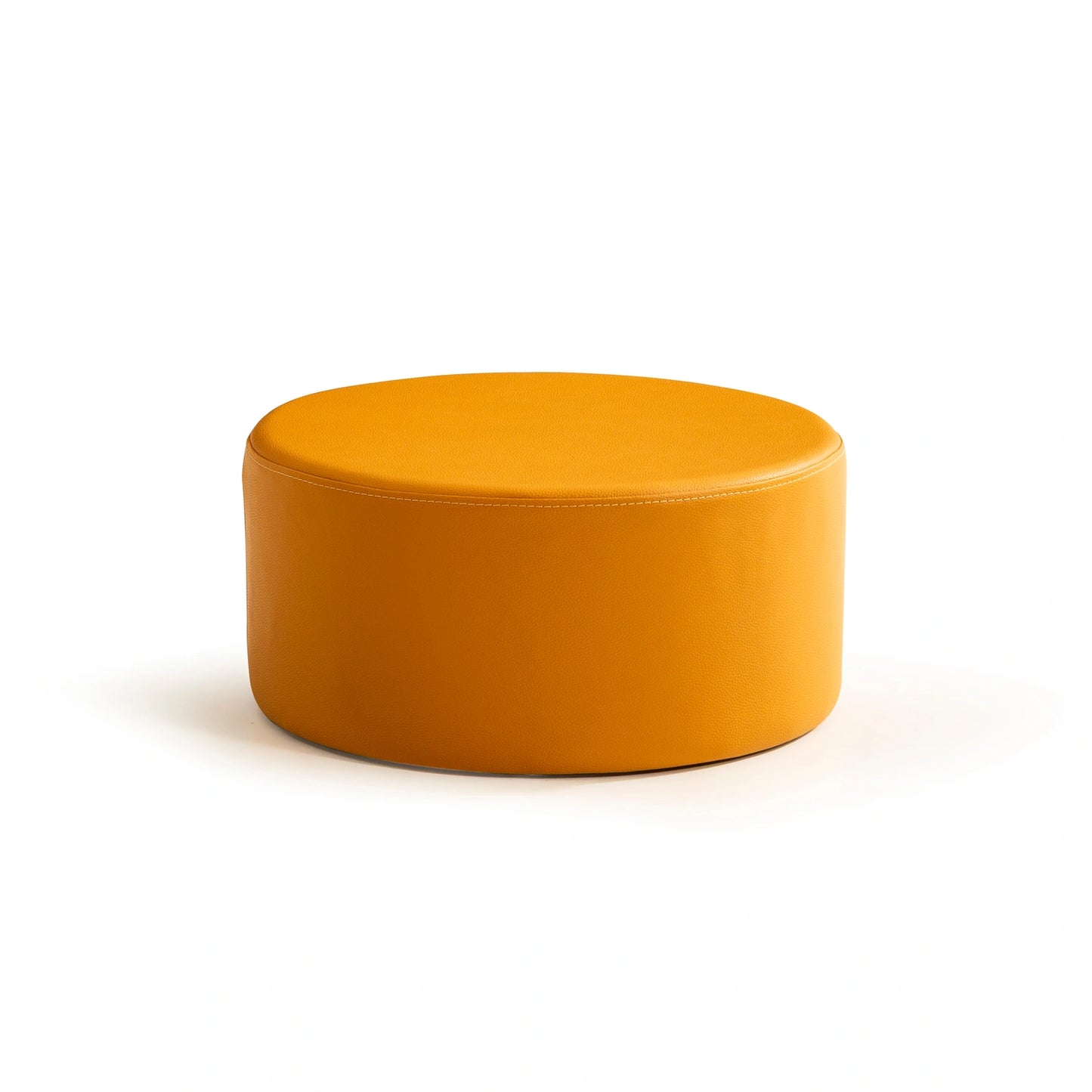 Vista koleksiyonu - Hardal kumaşlı ve MDF iskeletli yuvarlak puf