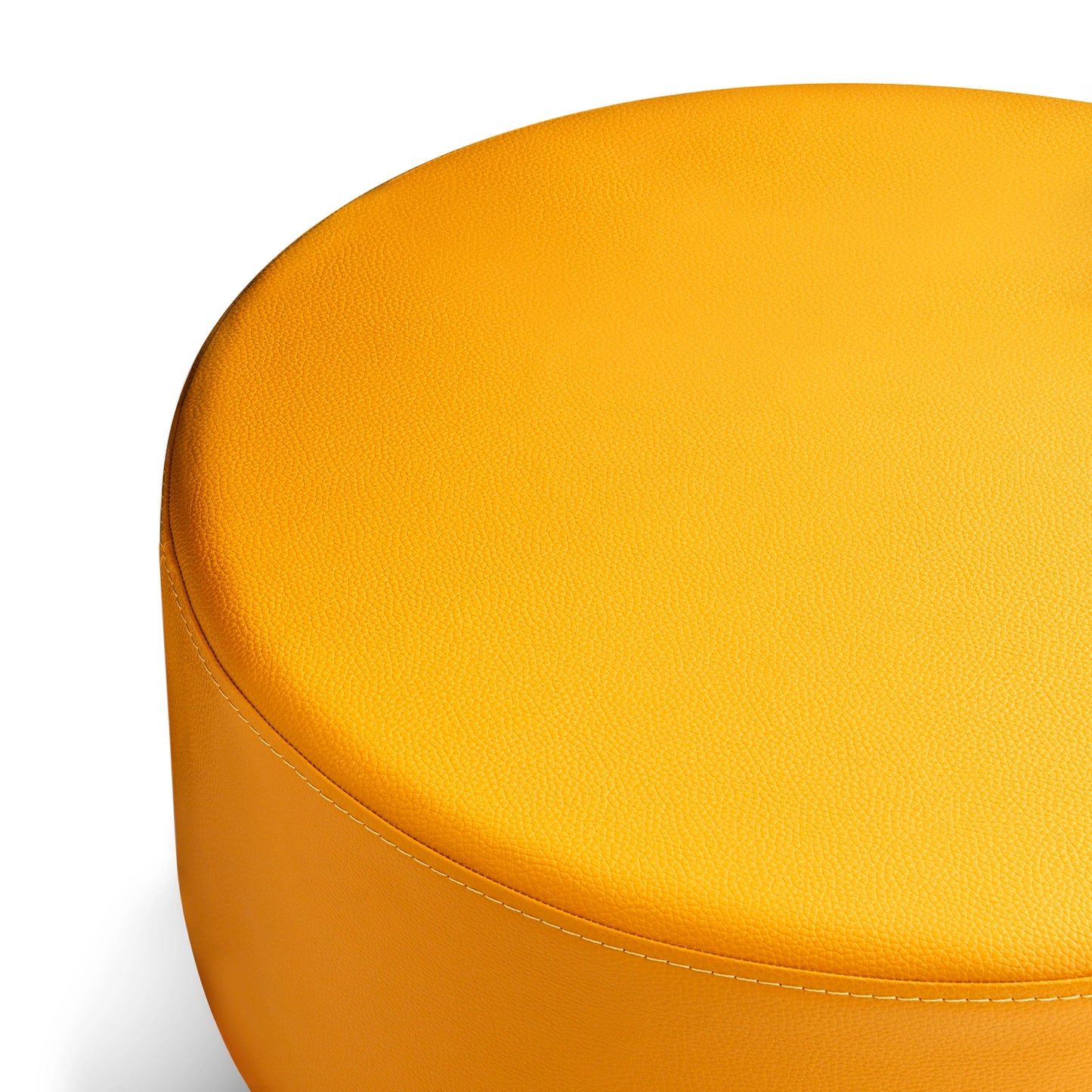 Vista koleksiyonu - Hardal kumaşlı ve MDF iskeletli yuvarlak puf