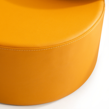 Vista koleksiyonu - Hardal kumaşlı ve MDF iskeletli yuvarlak puf