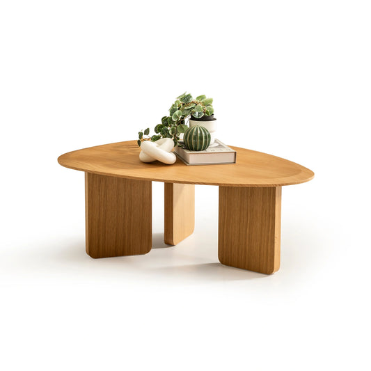 Amora koleksiyonu - Meşe tabla ve ayaklı üçgen 37 cm orta sehpa