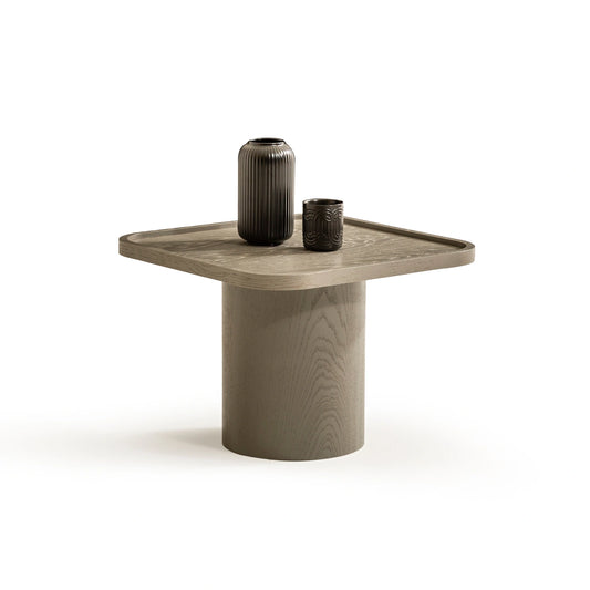 Kuvars koleksiyonu - Antrasit meşe tabla ve ayaklı kare 60 cm orta sehpa