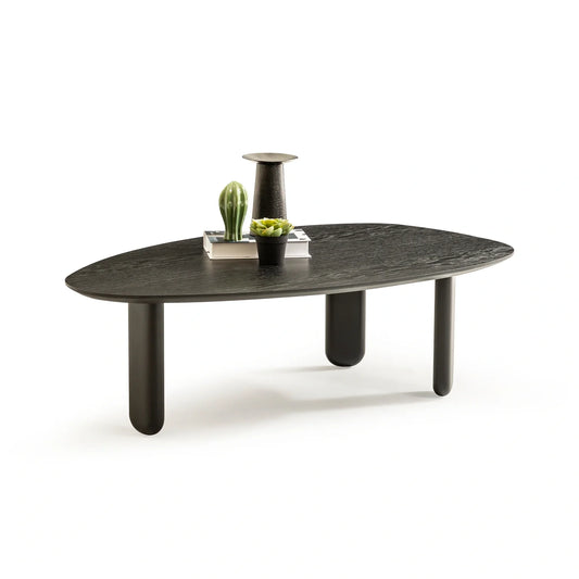 Raven koleksiyonu - Siyah meşe tabla ve ayaklı amorf orta sehpa